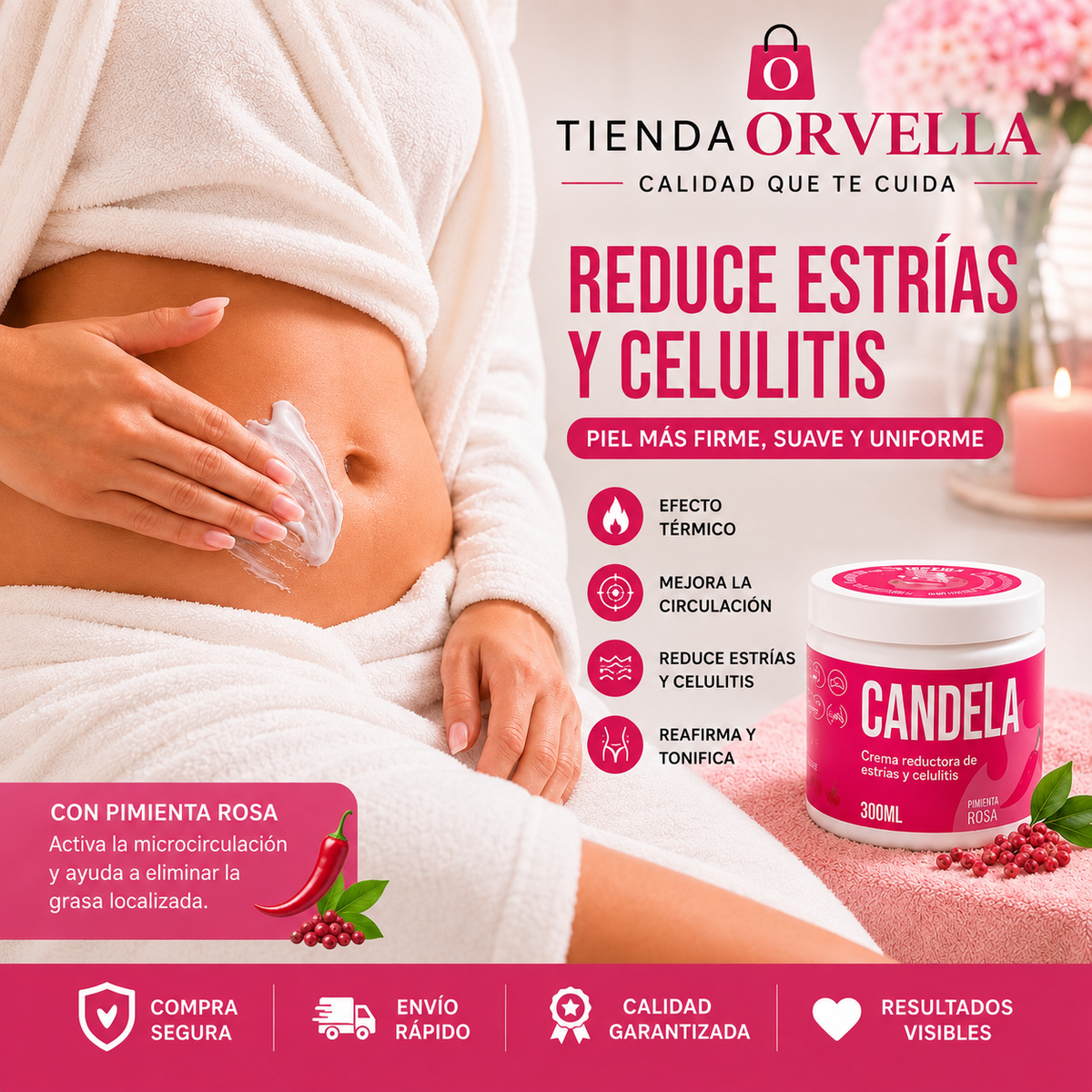 Crema Reductora de Estrías y Celulitis CANDELA