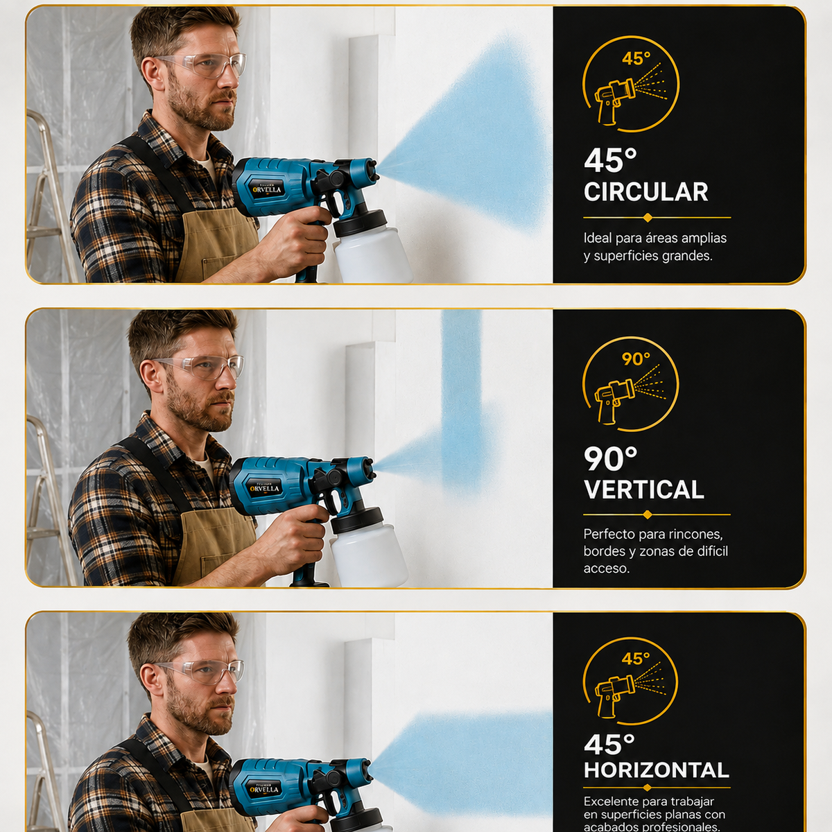 Pistola para pintar eléctrica inalámbrica con doble batería