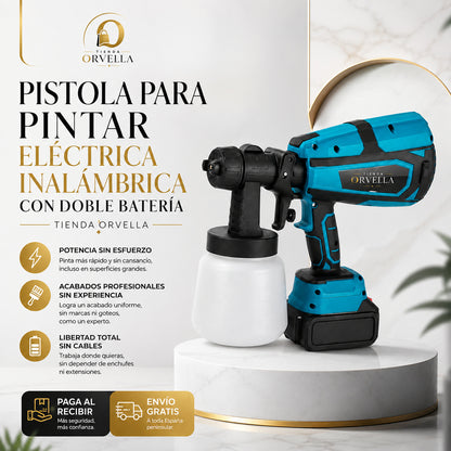 Pistola para pintar eléctrica inalámbrica con doble batería